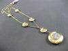 ESTATE LARGE .50CT DIAMOND 14KT WHITE & YELLOW GOLD 3D CLUSTER LARIAT NECKLACE