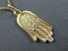 ANTIQUE 14KT YELLOW GOLD 3D HANDCRAFTED CHAMSA LUCKY FLOATING PENDANT #24769