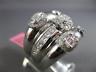 ESTATE EXTRA LARGE 2.30CT DIAMOND 18KT WHITE GOLD THREE ROW ETOILE COCKTAIL RING