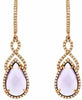 5.10CT DIAMOND & AAA AMETHYST 14K ROSE GOLD PEAR SHAPE INFINITY HANGING EARRINGS