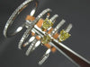 ESTATE LARGE 1.04CT WHITE & FANCY YELLOW DIAMOND 18KT TWO TONE GOLD 3D LOVE RING