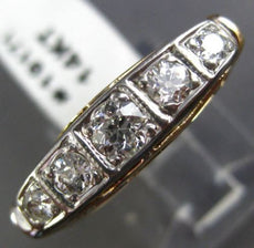 ANTIQUE 1.26CT OLD MINE DIAMOND 14KT TWO TONE GOLD CLASSIC FILIGREE RING #19171