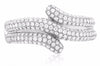 ESTATE .56CT ROUND DIAMOND 14KT WHITE GOLD MULTI ROW CRISS CROSS SNAKE LOVE RING