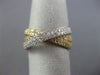 ESTATE LARGE 1.86CT DIAMOND 14KT CLASSIC TRI COLOR GOLD DOUBLE ROW TRINITY RING