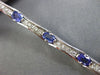 ESTATE 4.29CT DIAMOND & AAA TANZANITE 14KT WHITE GOLD 3D BAMBOO TENNIS BRACELET