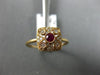 ESTATE .25CT DIAMOND & AAA RUBY 18KT ROSE GOLD 3D SQUARE FLOWER FILIGREE RING