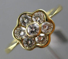 ESTATE .51CT DIAMOND 14KT YELLOW GOLD 3D CLASSIC FLOWER PROMISE ENGAGEMENT RING