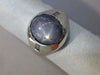 ESTATE LARGE 5.16CT DIAMOND & AAA STAR SAPPHIRE 18K WHITE GOLD MEN'S RING #26457