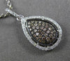 ESTATE .43CT DIAMOND 14KT BLACK & WHITE GOLD PEAR SHAPE DROP PENDANT & CHAIN