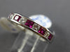 ESTATE 1.10CT DIAMOND & AAA RUBY 14K WHITE GOLD CLASSIC CHANNEL ANNIVERSARY RING