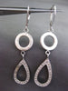 ESTATE LARGE .46CT DIAMOND 14K WHITE GOLD MATTE & SHINY PEAR SHAPE DROP EARRINGS