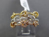 ESTATE WIDE .49CT DIAMOND 18K WHITE YELLOW & ROSE GOLD MULTI ROW LOVE KNOT RING