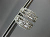 ESTATE WIDE 1.0CT DIAMOND 14K WHITE GOLD 3D 3 STONE OVAL HUGGIE HANGING EARRINGS