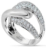 ESTATE LARGE 1.07CT DIAMOND 18KT WHITE GOLD 3D LOVE KNOT FRIENDSHIP FUN RING