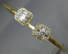 .79CT DIAMOND 18KT YELLOW GOLD ROUND & BAGUETTE CLUSTER FLEXIBLE BANGLE BRACELET