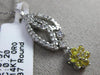 ESTATE LARGE .57CT DIAMOND & AAA YELLOW SAPPHIRE 14KT WHITE GOLD FLOWER PENDANT