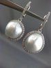 ESTATE .64CT DIAMOND & AAA SOUTH SEA PEARL 18KT WHITE GOLD HALO HANGING EARRINGS