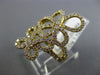 ESTATE LARGE 1.10CT DIAMOND 18KT YELLOW GOLD 3D OPEN BUTTERFLY FLOWER FUN RING