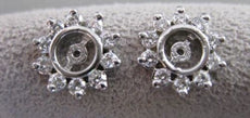 ESTATE .60CTW DIAMOND 14KT WHITE GOLD EARRING JACKETS STAR 12MM F/G VS #20879