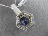 ESTATE EXTRA LARGE 8.58CT DIAMOND & AAA TANZANITE 18K WHITE GOLD HEXAGON PENDANT
