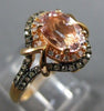 WIDE 1.34CT MULTI COLOR DIAMOND & AAA MULTI GEM 14K ROSE GOLD 3D ENGAGEMENT RING