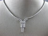ESTATE LARGE 1.52CT DIAMOND 14KT WHITE GOLD DROP FLOATING V NECKLACE #14876