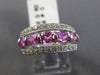 ESTATE WIDE 1.72CT DIAMOND & PINK SAPPHIRE 14KT WHITE GOLD 6 STONE WEDDING RING