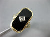 ANTIQUE WIDE .03CT DIAMOND 14K YELLOW GOLD LADY CAMEO REVERSIBLE RING  #26428