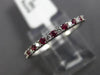 ESTATE .28CT DIAMOND & AAA RUBY 18KT WHITE GOLD SEMI ETERNITY ANNIVERSARY RING