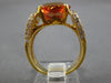 ESTATE LARGE 5.77CT DIAMOND & AAA PEACH MORGANITE 14K WHITE GOLD ENGAGEMENT RING