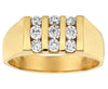 ESTATE .95CT DIAMOND 14K YELLOW GOLD 3D CLASSIC 9 STONE SQUARE CHANNEL MENS RING