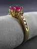 ESTATE 1.30CT DIAMOND & AAA RUBY 14K YELLOW GOLD 3D CLASSIC OVAL ENGAGEMENT RING