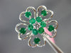 ESTATE LARGE 1.37CT DIAMOND & AAA EMERALD 18KT WHITE GOLD MULTI HEART LOVE RING