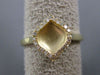 ESTATE .15CT DIAMOND 14KT YELLOW GOLD 3D CLASSIC LEAF MATTE & SHINY RING 11mm