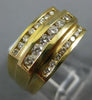 ESTATE WIDE .49CT DIAMOND 14K YELLOW GOLD 3D CLASSIC THREE ROW CHANNEL MENS RING
