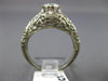 ANTIQUE WIDE .60CT DIAMOND 14K WHITE GOLD CLASSIC SOLITAIRE FILIGREE RING #23433