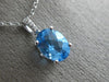 ESTATE 2.51CT DIAMOND & AAA BLUE TOPAZ 14KT WHITE GOLD 3D OVAL FLOATING PENDANT