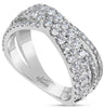ESTATE 1.20CT ROUND DIAMOND 18KT WHITE GOLD 3D CLASSIC CRISS CROSS X LOVE RING