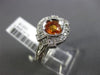 ESTATE WIDE .92CT DIAMOND & AAA YELLOW SAPPHIRE 14KT WHITE GOLD ENGAGEMENT RING
