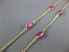 ESTATE 8.64CT AAA RUBY 14KT YELLOW GOLD 3D OVAL BY THE YARD TIN CUP FUN NECKLACE