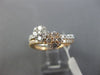 ESTATE WIDE .84CT DIAMOND 18K WHITE & ROSE GOLD 3D FLOWER CLUSTER STACKABLE RING