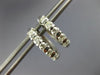 ESTATE .80CT DIAMOND 18KT WHITE GOLD CHANNEL 5 STONE ROUND HUGGIE HOOP EARRINGS