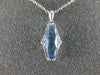ESTATE 1.59CT DIAMOND & AAA BLUE TOPAZ 14K WHITE GOLD TRAPEZOID FLOATING PENDANT
