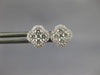 ESTATE .46CT DIAMOND 18KT WHITE GOLD 3D SQUARE FLOWER HALO STUD EARRINGS