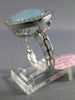 ESTATE LARGE 4.52CT DIAMOND & AAA BLUE QUARTZ 14KT WHITE GOLD OPEN FILIGREE RING