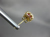 ESTATE 1.25CT DIAMOND & AAA RUBY 14KT YELLOW GOLD 3D OVAL FLOWER STUD EARRINGS