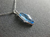 ESTATE 1.59CT DIAMOND & AAA BLUE TOPAZ 14K WHITE GOLD TRAPEZOID FLOATING PENDANT