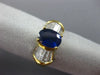 ESTATE WIDE 2.71CT DIAMOND & AAA OVAL SAPPHIRE 14KT YELLOW GOLD ENGAGEMENT RING