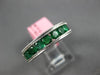 ESTATE WIDE 1.53CT AAA EMERALD 18KT WHITE GOLD 3D SEMI ETERNITY ENGAGEMENT RING