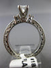 ESTATE 1.17CT DIAMOND PLATINUM 3D CLASSIC FILIGREE ENGAGEMENT LOVE RING #18702